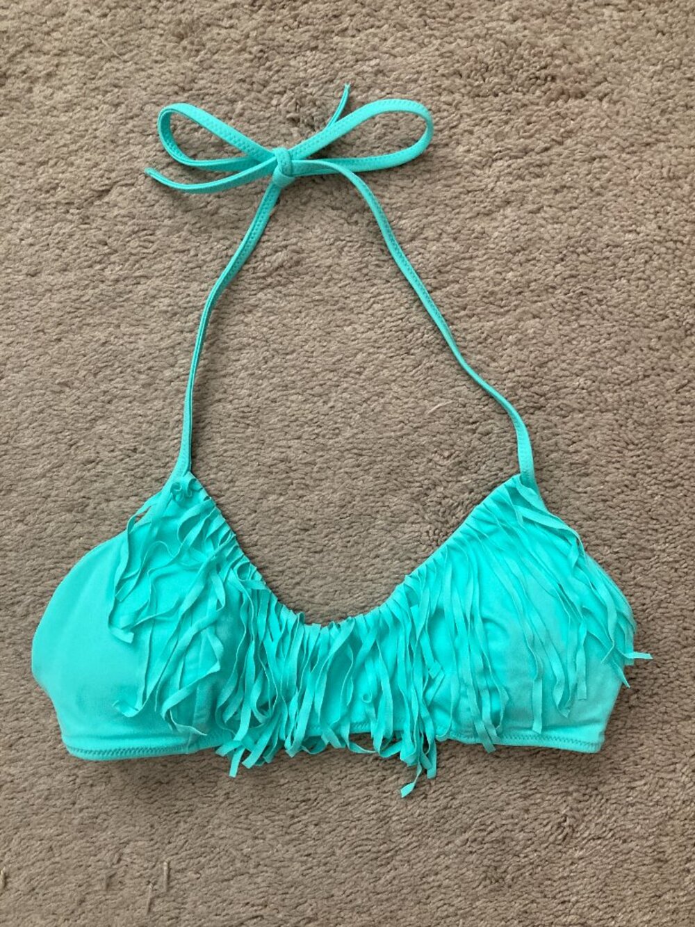 Victoria’s Secret turquoise fringe bikini top size small
